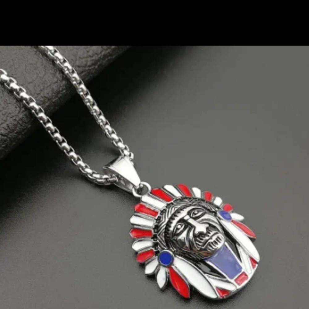 New plated Native American Chief 23.64 necklace